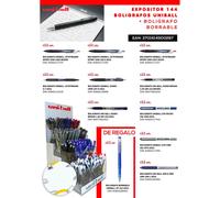UNI-BALL EXPOSITOR 144 BOLIGRAFOS UNIBALL + BOLIGRAFO BORRABLE EXPOSITORES LOTES