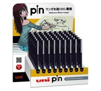 UNI-BALL Expositor de 54 Rotuladores PIN Surtidos Negro