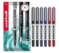 Uni-ball Eye Micro Ub-150 - Bolígrafo de tinta de gel (0,5 mm, 6 unidades, 2 unidades, 2 azules, 2 unidades), color rojo