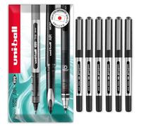uni-ball Eye Micro UB-150 - Bolígrafo de tinta de gel (0,5 mm, en caja de regalo, 6 unidades), color negro