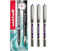 uni-ball EYE UB-157E - Bolígrafos de punta redonda de 0,7 mm, en paquete de regalo (paquete de 3, violeta)