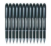 Uni-Ball Bolígrafo Jetstream SX-210 – Negro, cromo, plástico, caucho, acero inoxidable – Paquete 12