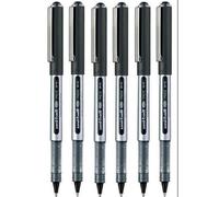 Uni-Ball Negro Ojo Micro Bolígrafo 0.5mm Metal Punta Punta 0.2mm Line Agua Basado Tinta Pigmento Uni Flujo Sistema Impermeable Antidisipamiento UB-150 (Paquete de 6)