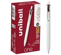 uni-ball One Bolígrafos de gel retráctiles, micro punta (0.5 mm), tinta negra, 12 unidades