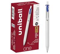 uni-ball One - Bolígrafos de gel retráctiles, punta micro (0.5 mm), tinta azul, 12 unidades