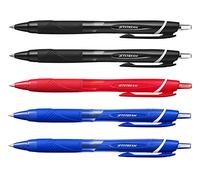 Uni-Ball - Paquete de 5 bolígrafos retráctiles de 0,7 mm (2 negros, 2 azules y 2 rojo)