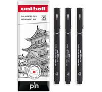 Uni-Ball Pin, Delineadores finos | Lápices de punta fina negros | Tinta resistente al agua y a la decoloración | Ideal para bocetos, álbumes de recortes, contornos, arte, dibujo técnico | En sobre