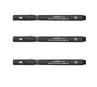 Uni-Ball Pin, Rotulador de punta ultra fina para dibujar, 0,2 mm, tinta negra, 3 unidades