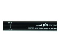 Uni-ball pin08-200(s) rotulador calibrado - punta poliacetal 0.8mm - ancho de trazo 0.8mm - tinta resistente al agua y luz - color negro (12 uds) de marca Uniball
