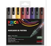 Uni-Ball Posca Estuche Marcador Pc-5m/8c Surtido Pastel -8u-