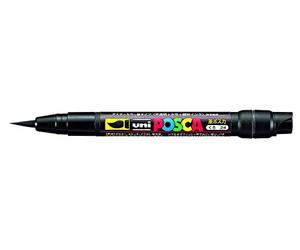 Uni-ball Posca PCF-350 cepillo - negro, pack de 5