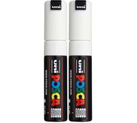 Uni-Ball Posca - Rotulador permanente, blanco (Paquete de 2)