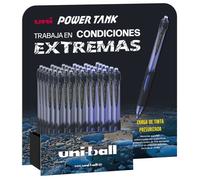 UNI-BALL Power Tank SN-220 Expositor de 36 Unidades (18 Negro y 18 Azul)