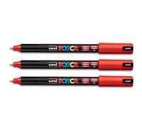 Uni-ball PX89789000 POSCA -181701 - Rotulador con punta calibrada (rojo, 3 unidades)