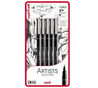 Uni-ball Rotuladores de dibujo Uni-Pin Fineliner (5 unidades), color negro