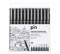 Uni-Ball Set de Rotuladores PIN-200(S) Negro 12 Piezas Permanente