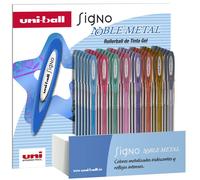 UNI-BALL Signo Noble Metal UM-120 NM con punta de 0,8 mm, expositor de 48 unidades