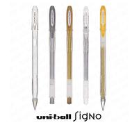 Uni-Ball Signo UM-120 - Brillo Chispeante, Metálico, y Pastel Gel Rollerball Tinta Rotuladores - Juego de 5