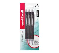 uni-ball SXN-210 RT Jetstream - Bolígrafos de punta redonda negra extremadamente suaves para escribir, dibujar, colorear, tomar notas, diario. La tinta se seca al instante, no se mancha. Bolígrafo