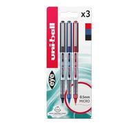uni-ball UB-150 Eye - Bolígrafos de punta redonda de 0,5 mm para escritura a mano, dibujo, arte, manualidades y colorear, resistente a la decoloración y al agua, tinta líquida Uni Super Ink. Paquete