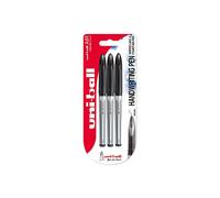 Uni-Ball UB-188-L Air - Pack de 3 bolígrafos, punta estilográfica, color negro
