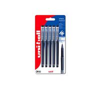 uni-ball UF-222-07 - Bolígrafos de gel borrables, punta de bola de 0,7 mm para escribir, dibujar y colorear supersuaves, borrador con tapa para un frotamiento seguro y estable, paquete de 5, color