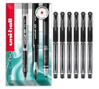 uni-ball UM-151 Signo Gel Grip Rollerball Pen - 0,7 mm - Tinta negra - Pack de 6 - En caja de regalo