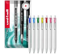 uni-ball UMN-S-05 - Bolígrafos retráctiles de tinta de gel, punta de 0,5 mm, barril blanco, tinta de colores, paquete de 7 unidades, en embalaje de cartón