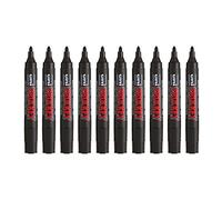 uni-ball - Uni Mitsubishi Pencil - Marcador permanente inodoro liso Prockey PM122 - Multisoporte, multifunción - Base de agua, sin olor - Punta cónica media 1,2 - 1,8 mm, color negro - Lote de 10
