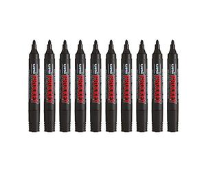 uni-ball - Uni Mitsubishi Pencil - Marcador permanente inodoro liso Prockey PM122 - Multisoporte, multifunción - Base de agua, sin olor - Punta cónica media 1,2 - 1,8 mm, color negro - Lote de 10
