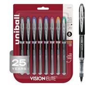 uni-ball Vision Elite - Bolígrafos de punta redonda (0.5 mm), colores surtidos, 8 unidades