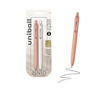 Uni-ball Zento - Bolígrafos de tinta de gel, 2 bolígrafos negros de punta media suave, bolígrafos japoneses de colores, colores bohemios