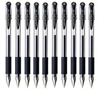 Uni - Juego de bolígrafos de tinta de gel y punta redonda, modelo Signo DX UM-151 (10 unidades)
