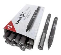 Uni Pin Fineliner Stylo à dessin - Gris foncé Tone - 0,1 mm - Boîte de 12