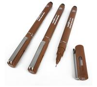 Uni Pin - Lot de 3 stylos à dessin Fineliner, gris foncé, 0,1 mm