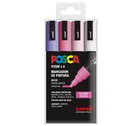 Uni posca estuche de 4 rotuladores pc5m de color pastel de punta cóni