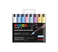 Posca Estuche marcadores PC-1MR - 8 colores pastel - punta roller 0,7 mm - tinta pigmentada
