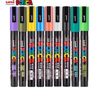 Uni Posca Full Marker PC-1M 3M 5M Multi-Colours Acrylic permanente rotulador Poster graffiti Painting Pen For Fabric Rock Metal PC-3M Golden