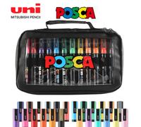 Uni Posca-Juego de marcadores acrílicos de colores, suministros de arte, bolígrafo de pintura para tela de 1M/3M/5M, papelería japonesa para publicidad de grafiti DIY 5M 12Color Set