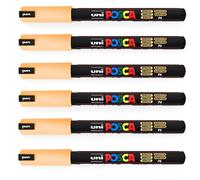 Uni Posca PC-1MR Marcador Pintura Arte Plumas - 0.7mm - Albaricoque - Pack de 12