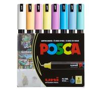 Uni Posca - PC1MR - Bolígrafo de Punta extrafina, Color Suave, 8 Unidades