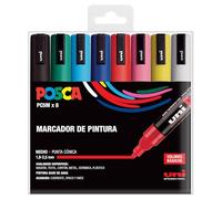 Posca pc-5m/8c estuche de 8 marcadores de pintura - punta de poliester