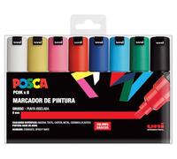 Posca Rotuladores PC 8K – Punta biselada – Pack 8 colores básicos