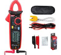 UNI-T UT210D Mini Digital pinza amperimétrica 200A CA CC Actual valor eficaz verdadero Alicates Amperímetro Voltaje Frecuencia Temperatura Ensayador multímetro con Caimán Acortar