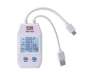 UNI-T UT658 USB Detector de Medidor de Corriente y Voltaje Cargadores de Amperímetro del Voltímetro Capacidad Tester Monitor con pantalla LED (Dual Interfaz de tipo A y Tipo C)