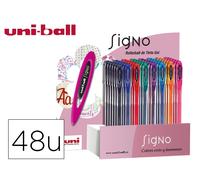 Uniball Bolígrafo UM-120 Signo 0,7 mm Tinta Gel con Expositor de 48 Colores