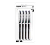 uniball Vision Elite - Bolígrafos de punta redonda (0.5 mm), color negro, paquete de 4