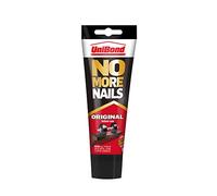 UniBond Adhesivo de montaje original de No More Nails 1968125, pegamento fuerte para madera, cerámica, metal y más, adhesivo blanco de agarre instantáneo, 1 tubo de 234 g
