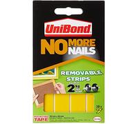 Unibond UNI781739 No More Nails Strip Ultra fuerte Extraíble Translúcido - 1 Paquete con 10 bandas