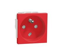 Unica - Enchufe 2P + T - FR - 90° - Tornillo - Desengaño mecánico - Rojo - mecanismo solo
